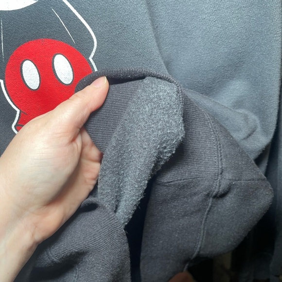 Disney Women’s Mickey Mouse Gray Crew Neck Pullover - Picture 4 of 5